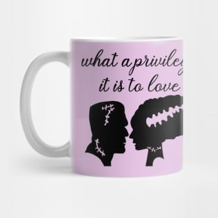 Frankenstein and Bride of Frankenstein Love Mug